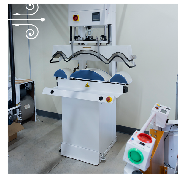 Pressing and finishing station